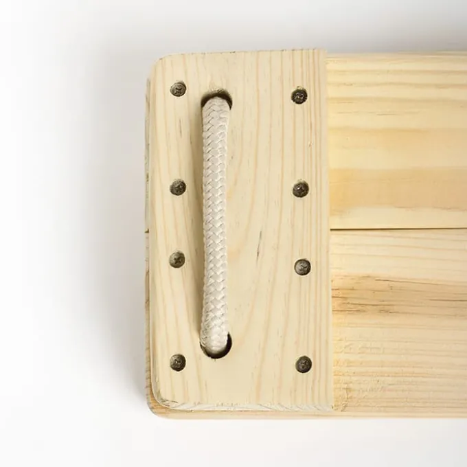 Holzschaukel 44x17,5 cm - 6m (beiges Seil)