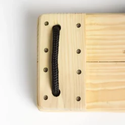 Holzschaukel 44x17,5 cm - 6m (schwarzes Seil)