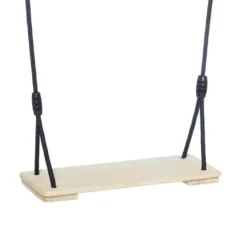Holzschaukel 44x17,5 cm - 6m (schwarzes Seil)