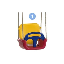 3-in-1 Babyschaukel - gelb/rot
