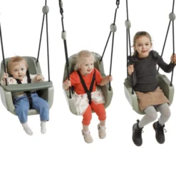 3-in-1 Baby-Schaukel – Rosa (schwarzes Seil)