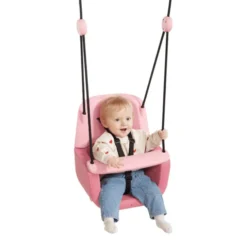 3-in-1 Baby-Schaukel – Rosa (schwarzes Seil)