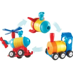 3-in-1-Bausatz - Rakete, Zug & Helikopter