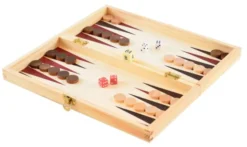3-in-1 Brettspiele im Holzkoffer