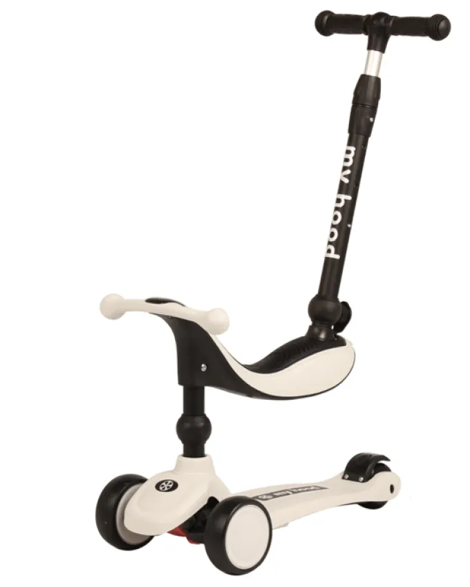 2-in-1 Rutschfahrzeug & Roller Kick'n Ride, grau
