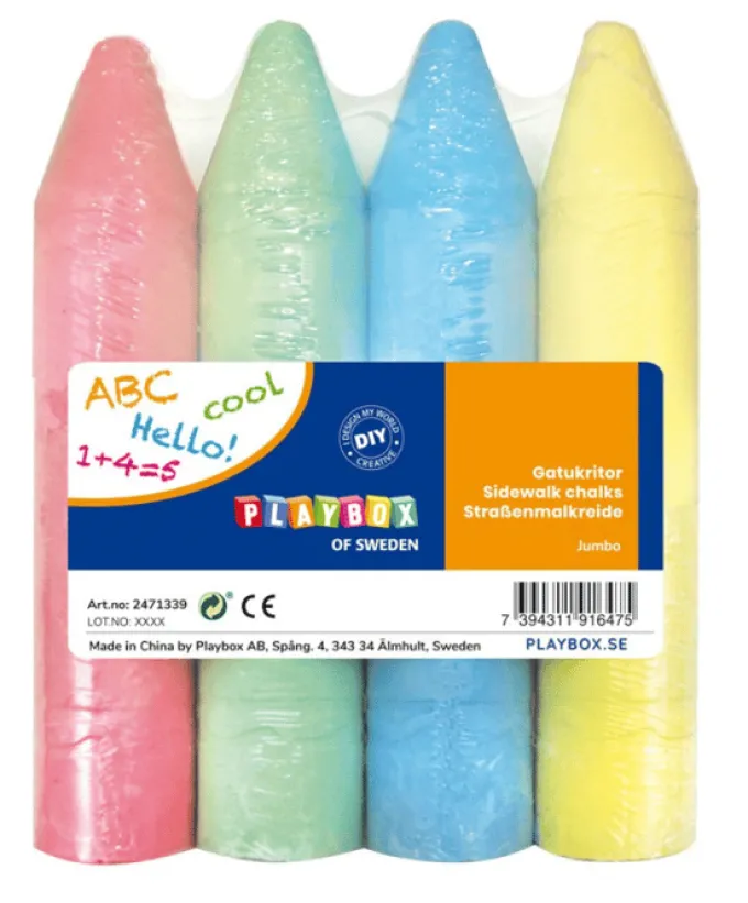 Jumbo Straßenkreiden, 4 Stk.