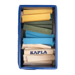 KAPLA Holzbausteine, 120 Stk - blau/gelb/grün