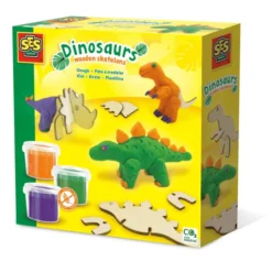 Knete auf Holz - Dinosaurier