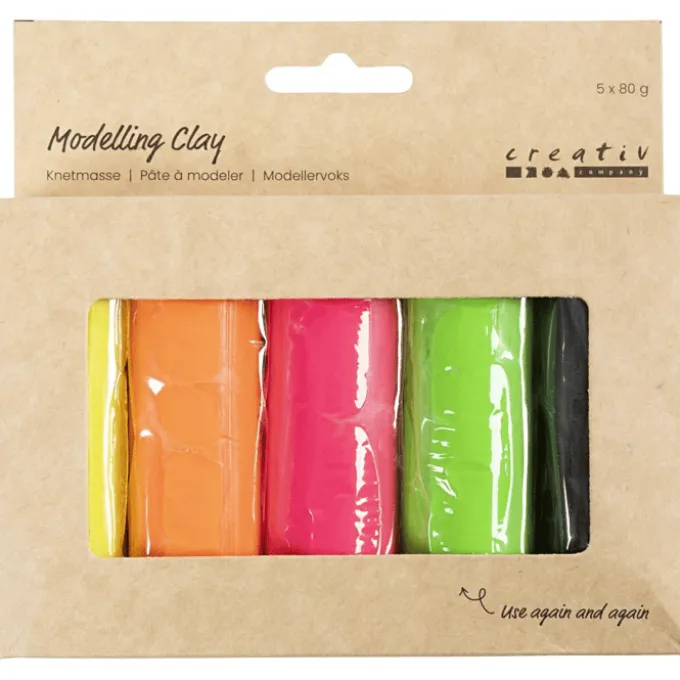 Knetgummi Soft Clay - Neonfarben, 400 g