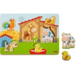 Knopfpuzzle mit Sound - Bauernhoftiere