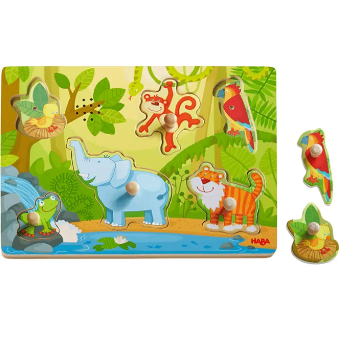 Knopfpuzzle mit Sound - Dschungeltiere