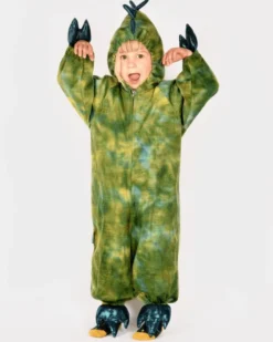 Kostüm Drache/Dino, grün - Gr. 3-4 Jahre
