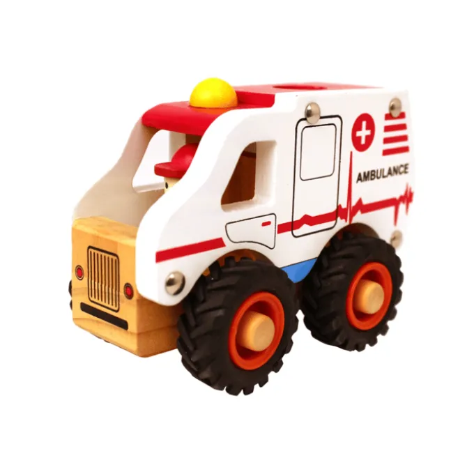 Krankenwagen mit Gummirädern - H: 9,5 cm