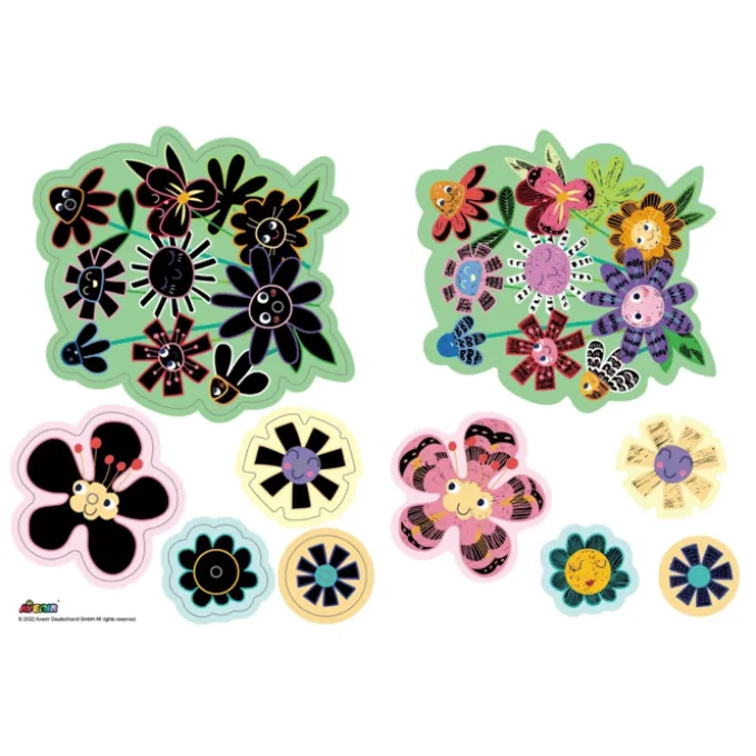 Kratz-Glückwunschkarten - Blumen, 3 Stk.