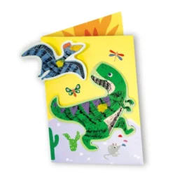 Kratz-Glückwunschkarten - Dinos, 3 Stk.
