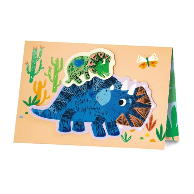 Kratz-Glückwunschkarten - Dinos, 3 Stk.
