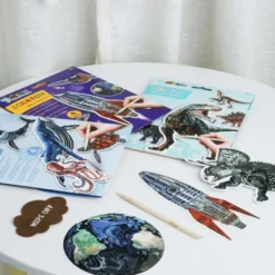 Kratz-Sticker - Dinosaurier, 4 Stk.