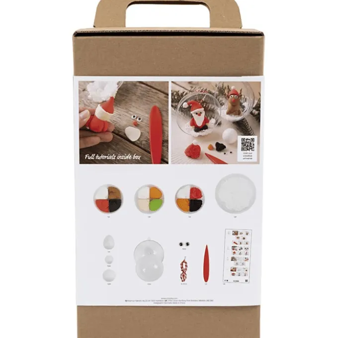 Kreativset - Weihnachtskugeln mit Clay-Figuren