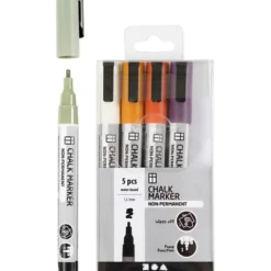 Kreidefilzer - sachte Farben, 5 Stk.