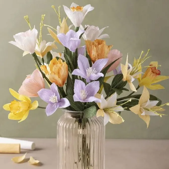 Krepppapier Bastelset - Frühlingsblumen