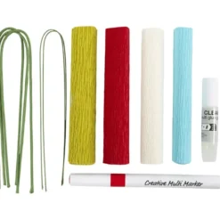 Krepppapier Set - Farbenmagie, 5 Blumen