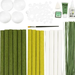 Krepppapier Set - Grüner Frühlingsstrauß