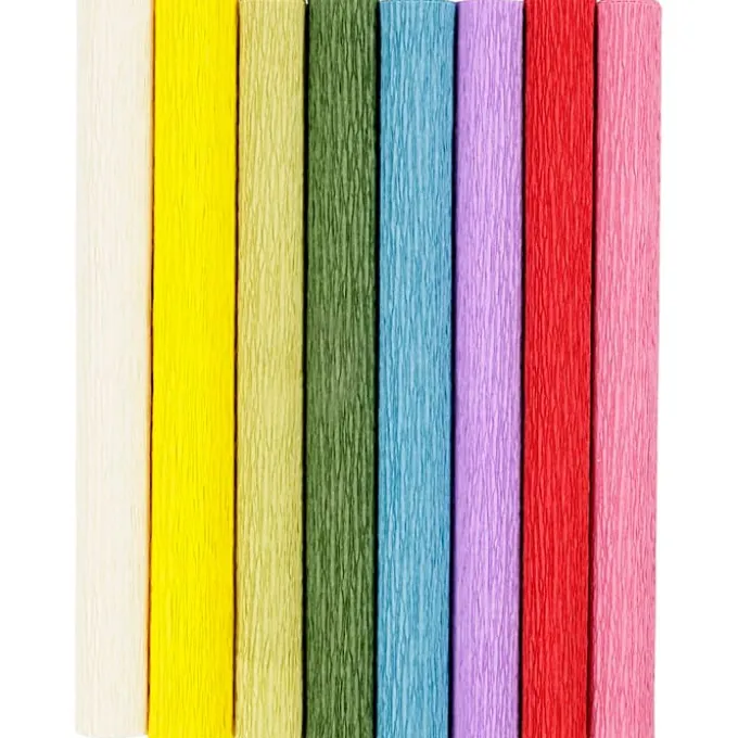 Krepppapier - Standardfarben, 8 Blatt