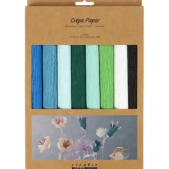 Krepppapier, 8 x 25x60 cm - blau/grün