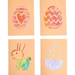 Kritzelkarten für Ostern, 12 Stk.
