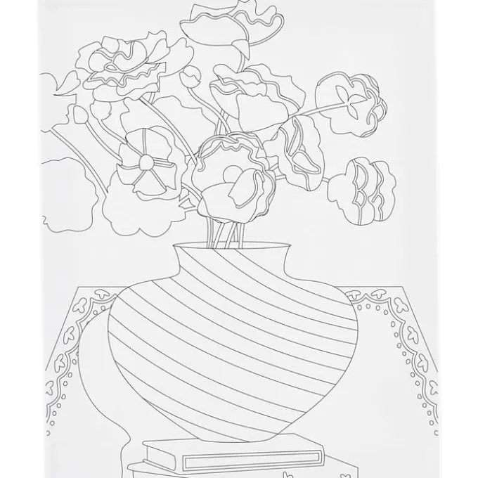 Leinwand zum Ausmalen 24x30 cm - Blumenvase