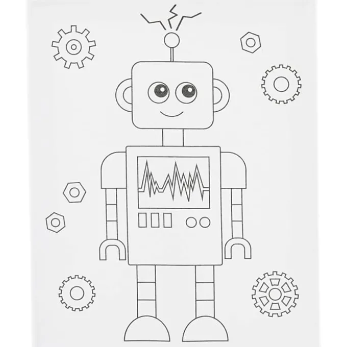 Leinwand zum Ausmalen 24x30 cm - Roboter