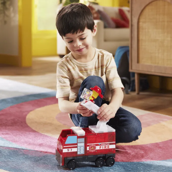 Magna-Tiles | Feuerwehr mit Ton und Licht, 50 Stk.
