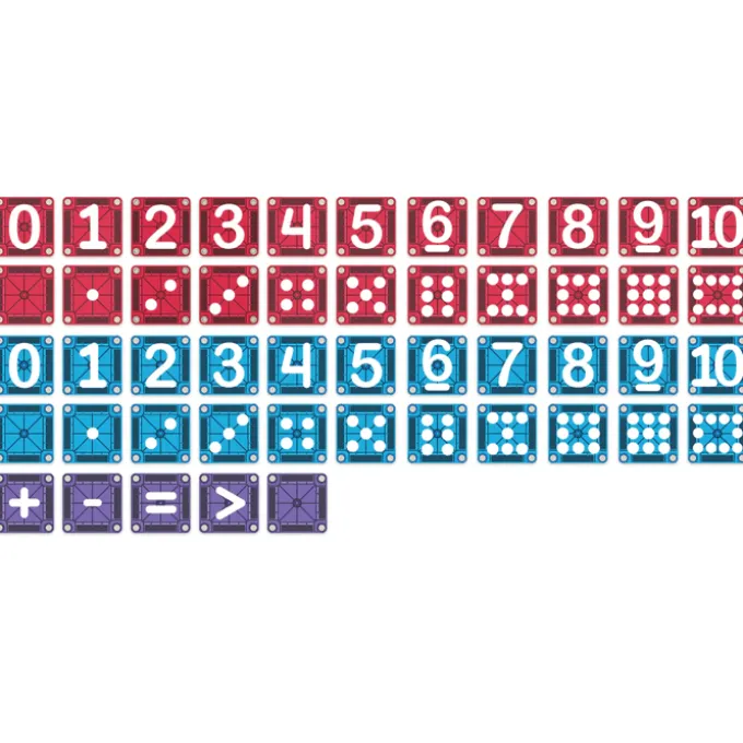 Magna-Tiles | microMAGS Learn Numbers, 56 Stk