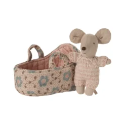 Maileg - Babymaus in Tragetasche - Rose