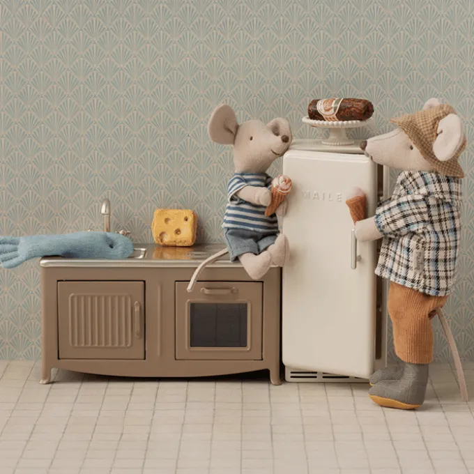 Maileg - Kühlschrank, Maus - Creme