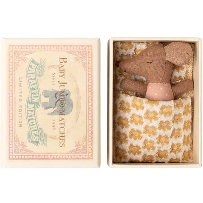 Maileg - Schläfrige Babymaus in Matchbox - Rosa