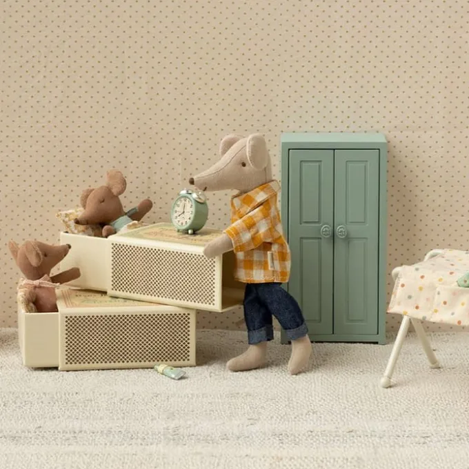 Maileg - Schläfrige Babymaus in Matchbox - Blau
