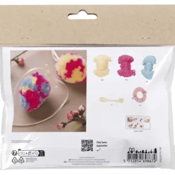 Mini Bastelset - Ostereier m. Pompons, 2 Stk.