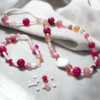Mini Schmuck-Bastelset - Achatperlen, rosa