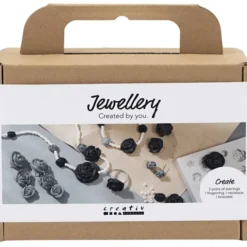 Mini Schmuck-Bastelset - Rosen (schwarz/weiß)
