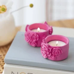 Modellier-Set – Blumen-Teelichthalter, 2 Stk.