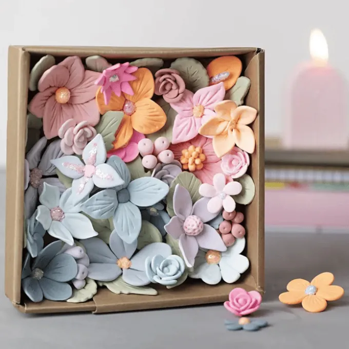 Modellier-Set - Pastellblumen aus Silk Clay