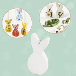 Osterhase aus Keramik, 3 Stk