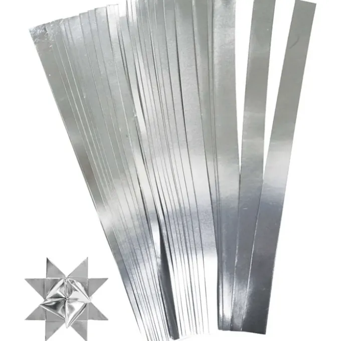 Papierstreifen (100 Stk) für Sterne, silber