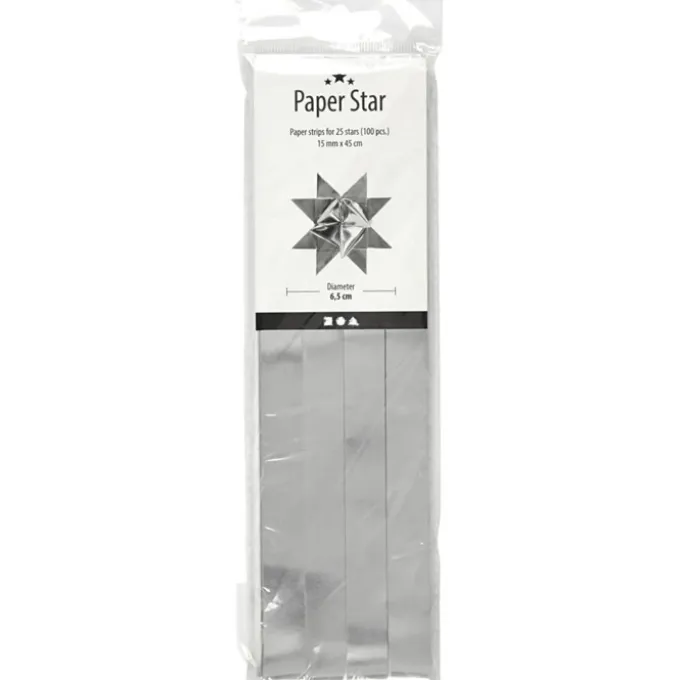 Papierstreifen (100 Stk) für Sterne, silber