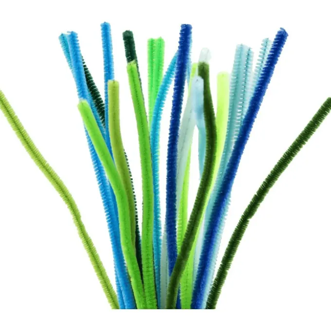 Pfeifenreiniger blau/grün, 6 mm - 25 Stk.
