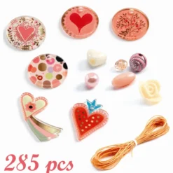 Plastikperlen – Herzen, 285 Stk.