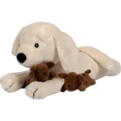 Plüschhund mit zwei Welpen
