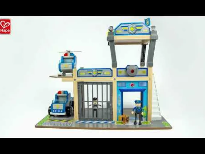 Polizeistation aus Holz m. 13 Teilen