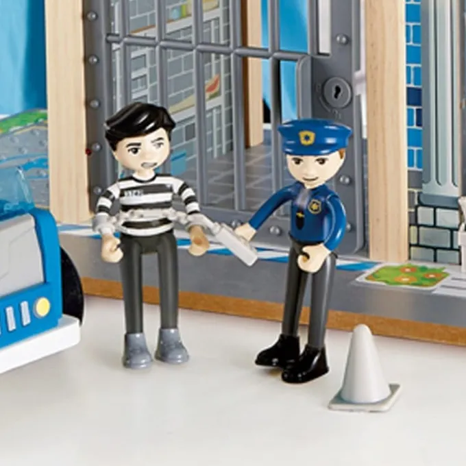 Polizeistation aus Holz m. 13 Teilen